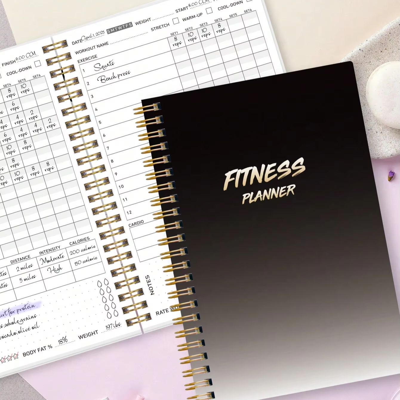 Baby Food List - Diário de Treino Fitness Planner, Caderno