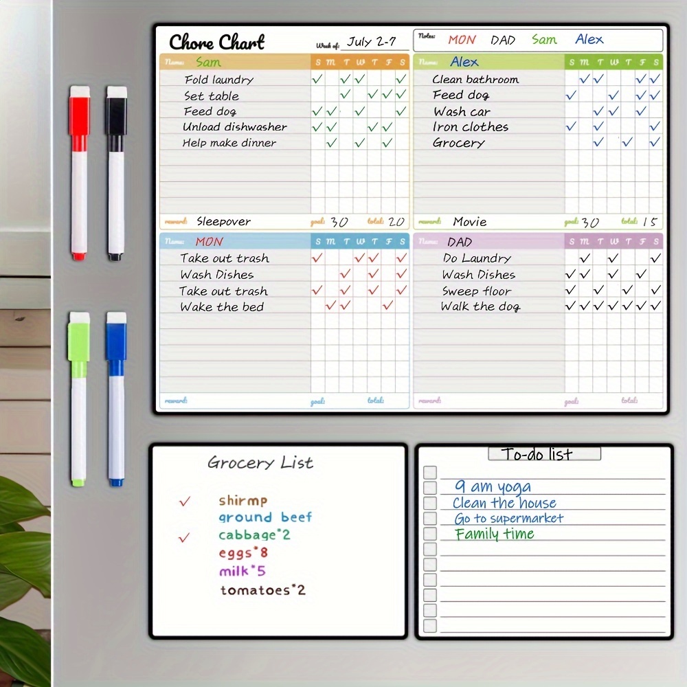 Baby Food List - Conjunto Magnético de Quadros de Tarefas