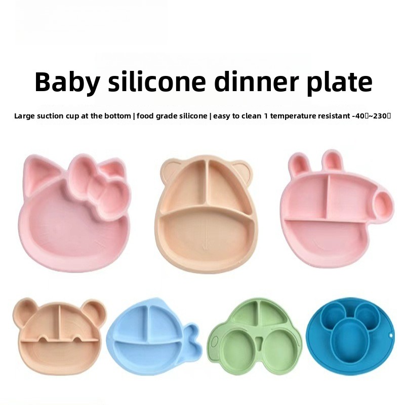 Plate Suction Toddler - Prato de silicone com divisórias, livre