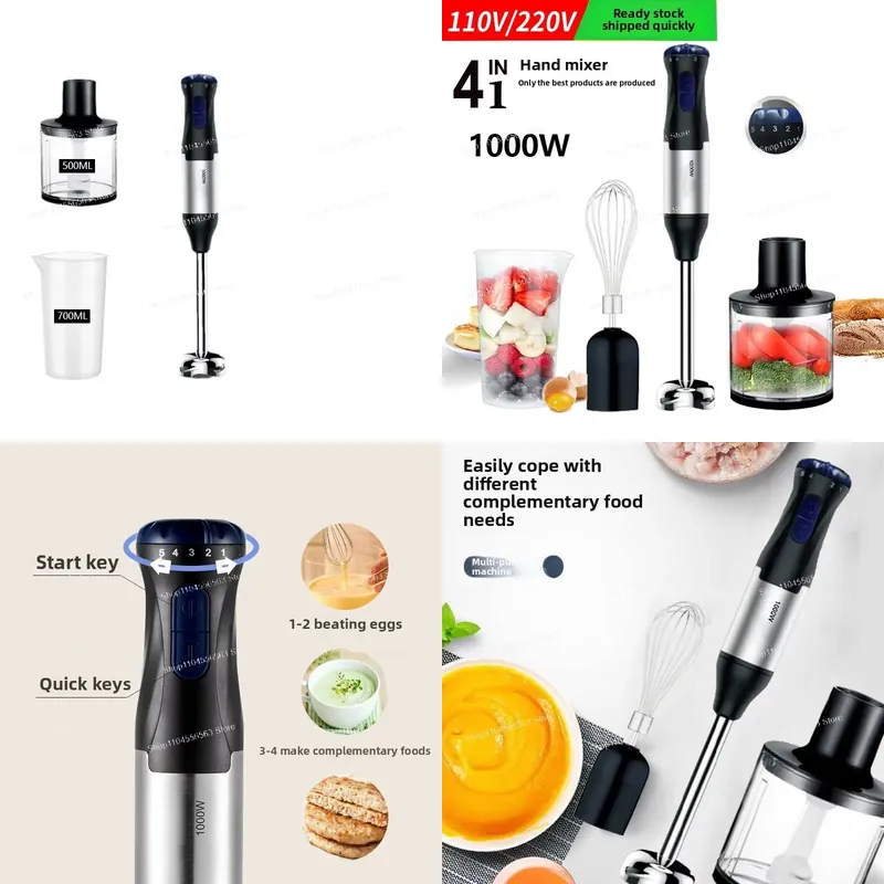 Baby Food Mixer - Liquidificador de Imersão Portátil 110V 1000W,