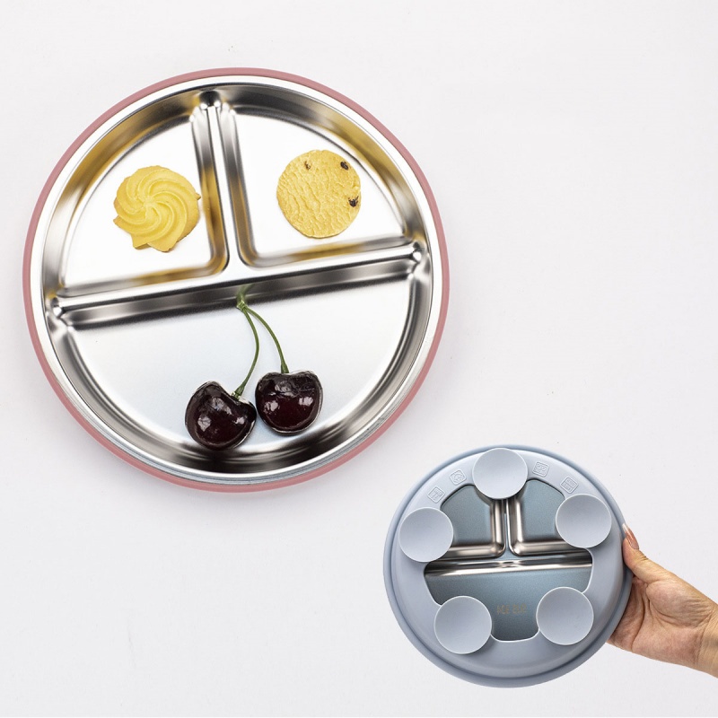 2 Pratos de Aço Inoxidável par - Plate Suction Toddler avaliação e preço