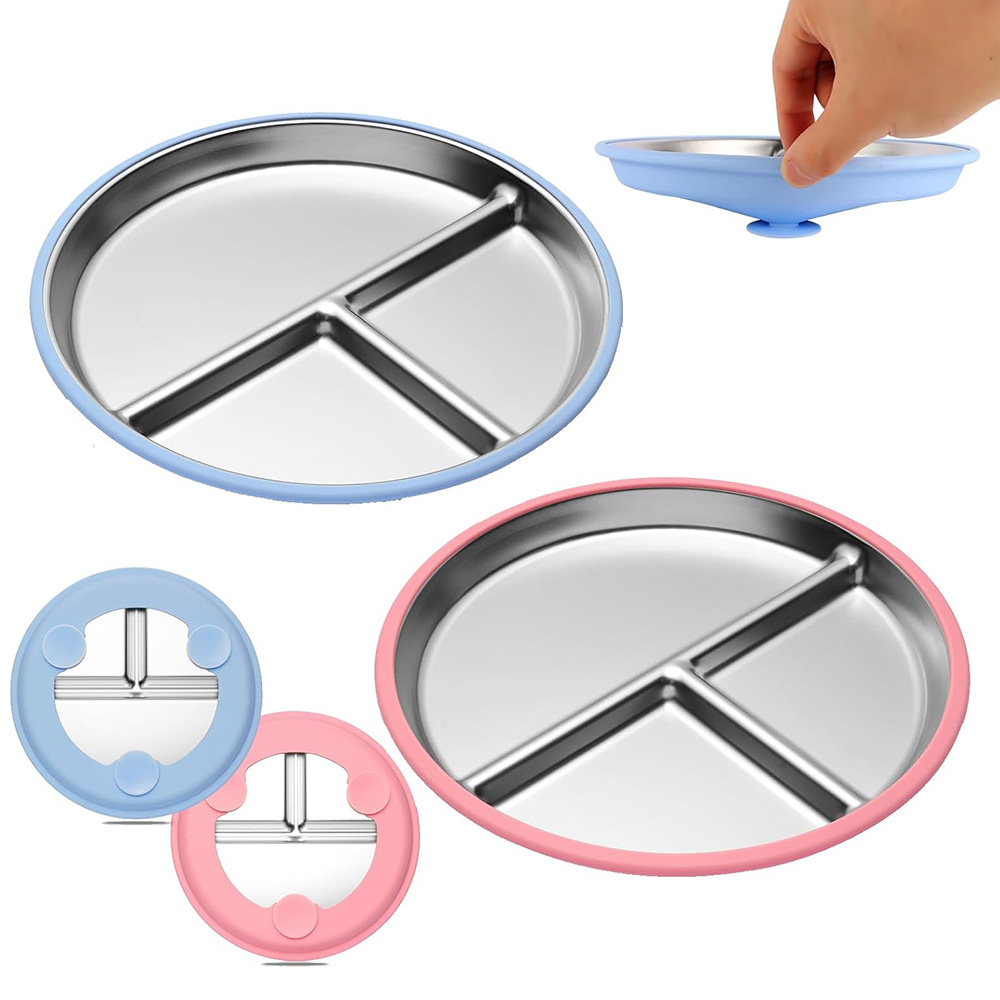 Placa infantil de aço inoxidáv - Plate Suction Toddler avaliação e preço